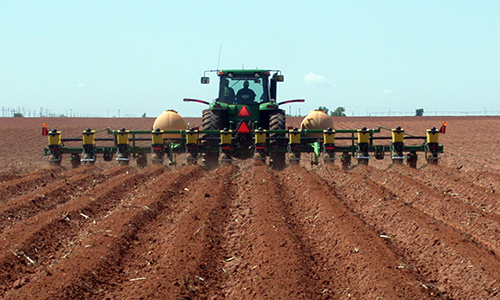 Tractor in field