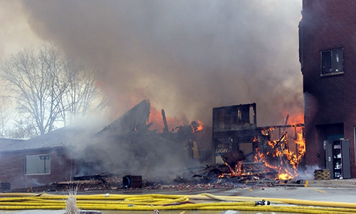 Princeton fire destroys at least two buildings, moves polling site