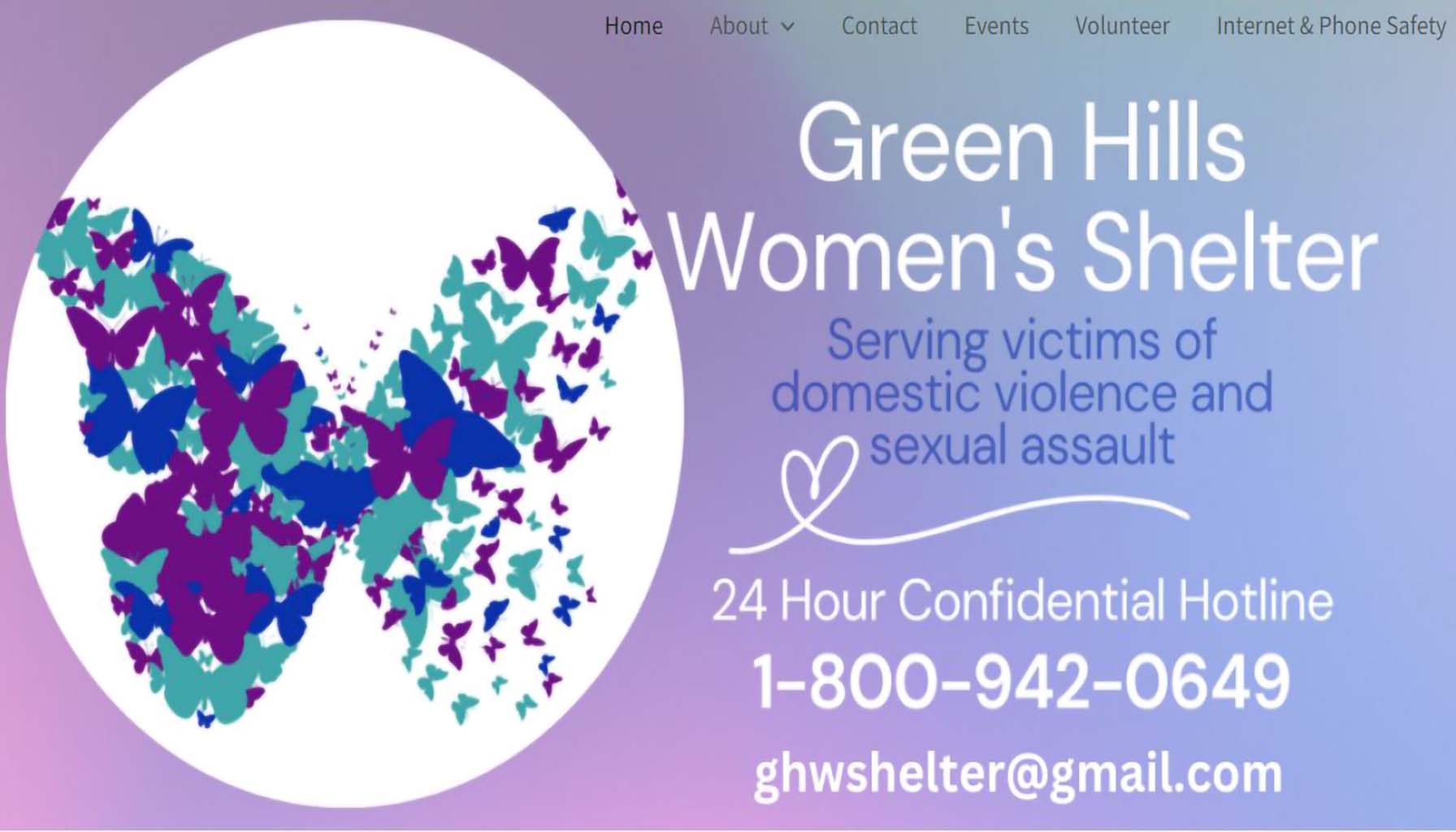 Green Hills Womens Shelter website screenshot
