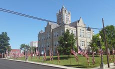 Flags at Grundy County Courthouse