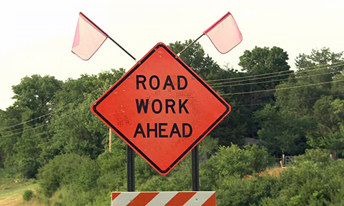 Road Work Ahead Sign