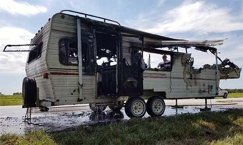 RV Fire near Utica, Missouri