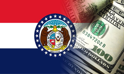 Missouri flag with money