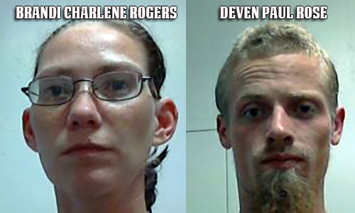 Brandi Charlene Rogers and Deven Paul Rose Mugshot