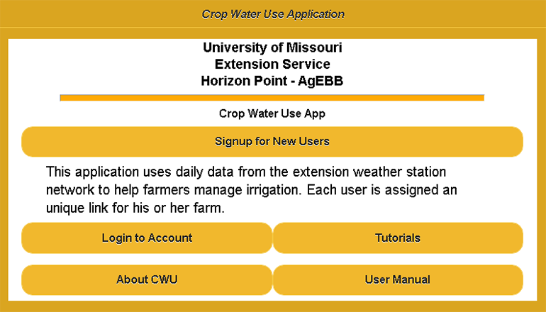 Crop Water Use Application