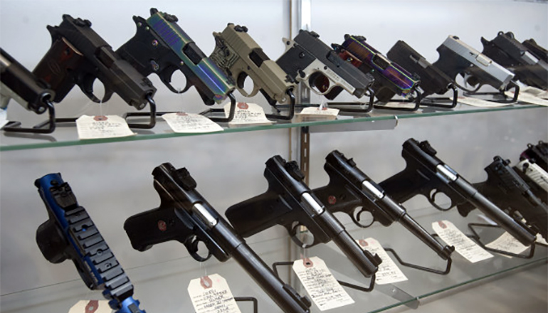 Handguns in Gun Store