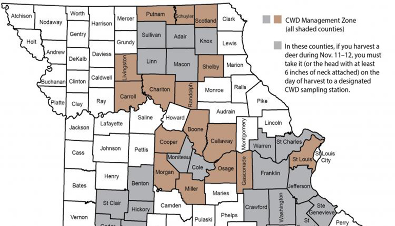 CWD counties from MDC 2017