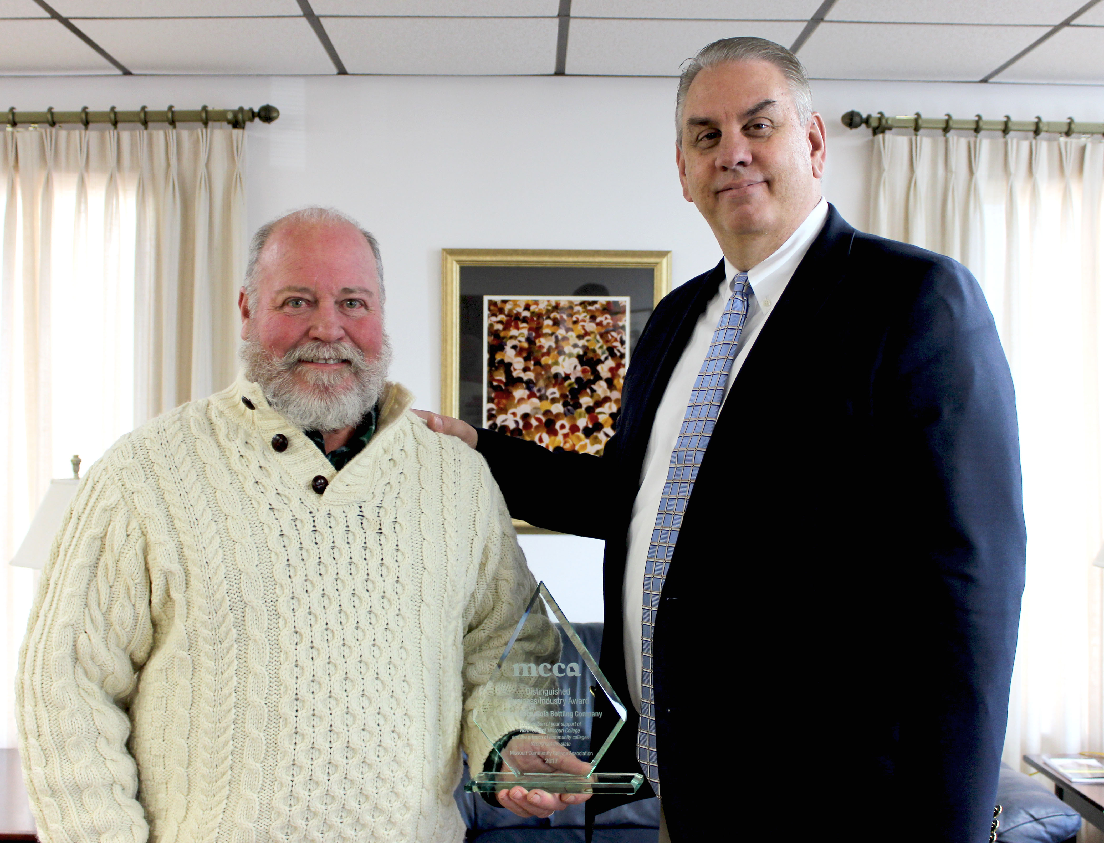 Peter Trombley with NCMC President, Dr. Lenny Klaver