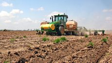 Tractor in field