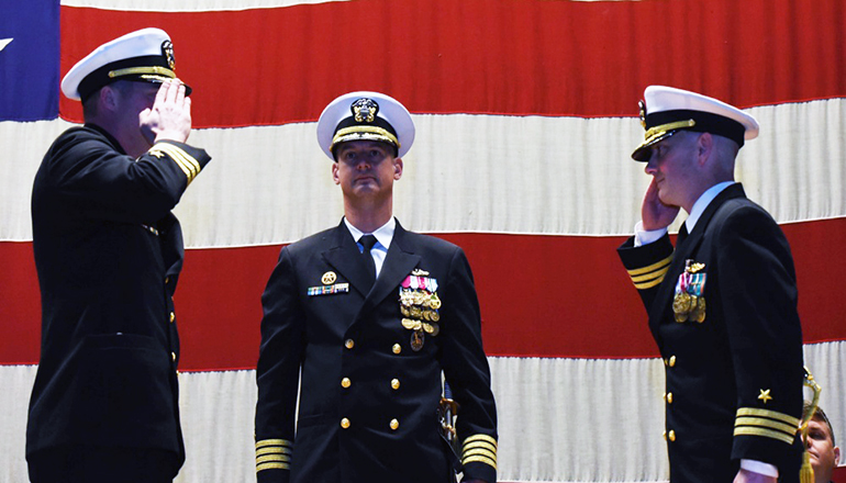 USS Missouri holds change of command ceremony