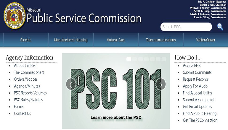 Missouri Public Service Commission Website