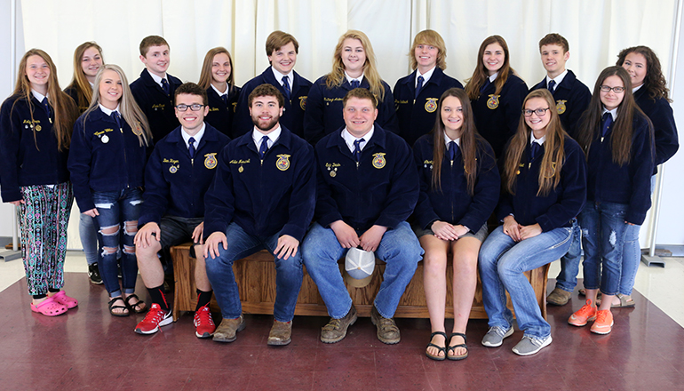 Back L to R – Molly Jones, Cameron Moore, Austin Case, Elena Boon, Isaiah Boon, McKenzie Anderson, Drew Toedebusch, Marley Anderson, Christian Reed, Claire Shipp Front L to R – Gracie Ellis, Ben Hayen, Adler Marshall, Eric Davis, Liberty Cox, Kaylie Campbell, Emilee Haley Not Pictured – Lane Peters