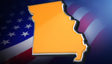 State of Missouri with Flag Background