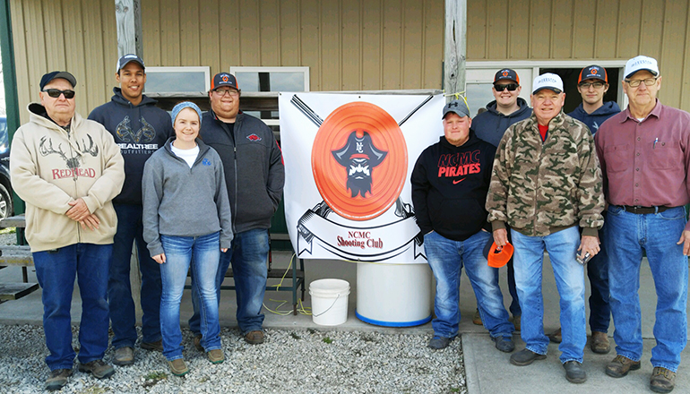 North Central Missouri College Shooting Sports Club hosted their first fundraiser trap shoot. Pictured are members of NCMC Shooting Sports Club and members of the Gun Club.