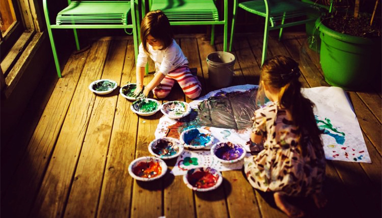 Children playing on floor