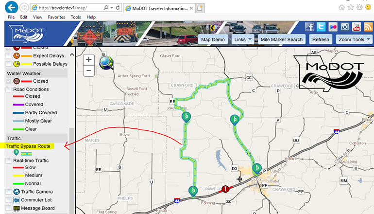modot road conditions map Modot S Online Traveler Information Map To Offer New Feature