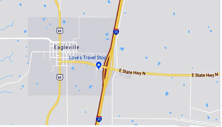 Interstate 35 at Eagleville, Missouri