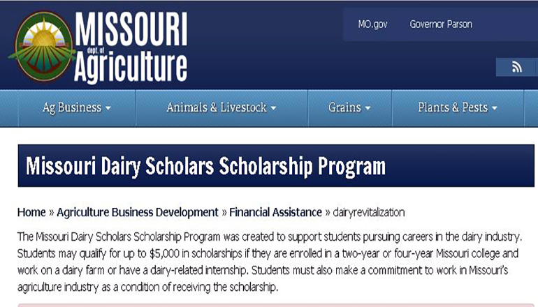 Mo Dairy Scholars Program