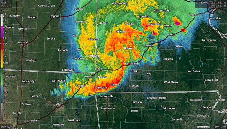 Derecho Storm on radar