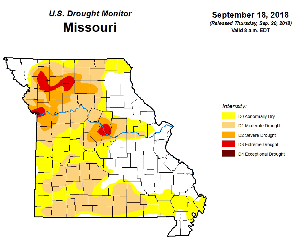 Drought status in Northern Missouri remains unchanged this week