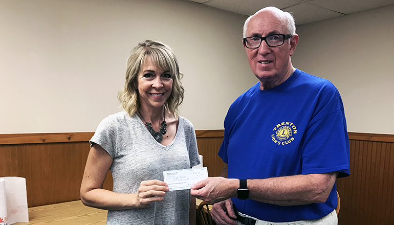 Pictured is Shana Norris, Vice President of the Bright Futures Advisory Board, and representing Lion’s Club, member Dr. John Holcomb