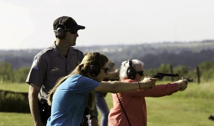 Women taking Firearms Course