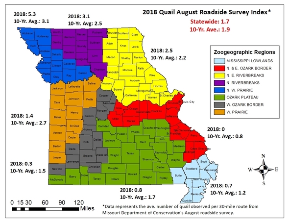 Missouri Quail Forecast Map 2018