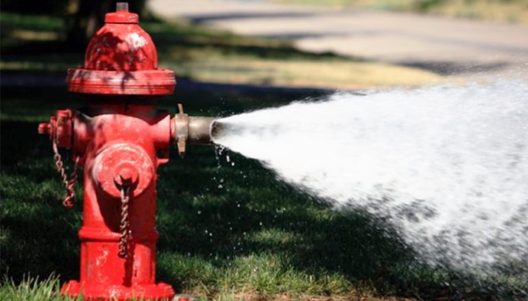 Fire Hydrant being flushed