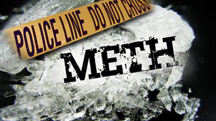 Meth with police banner