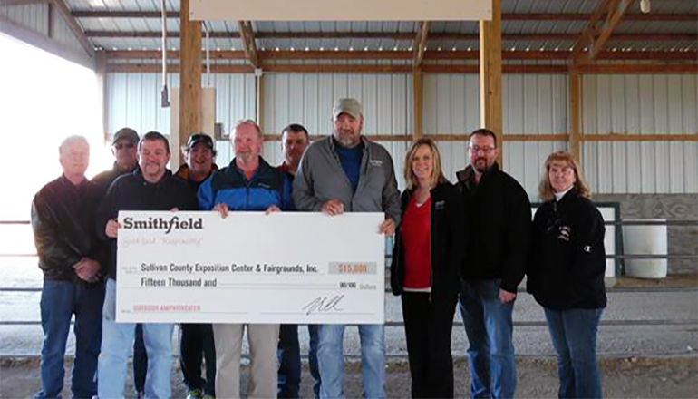 Smithfield Foods donates $15,000 to the Sullivan County Exposition Center & Fairgrounds to build amphitheater