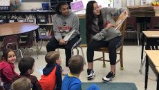 NCMC Students read to Rissler Classroom