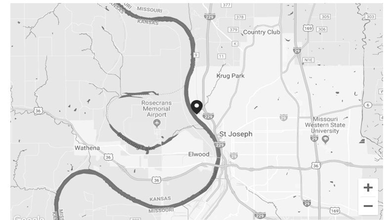 I-229 Map through St. Joseph