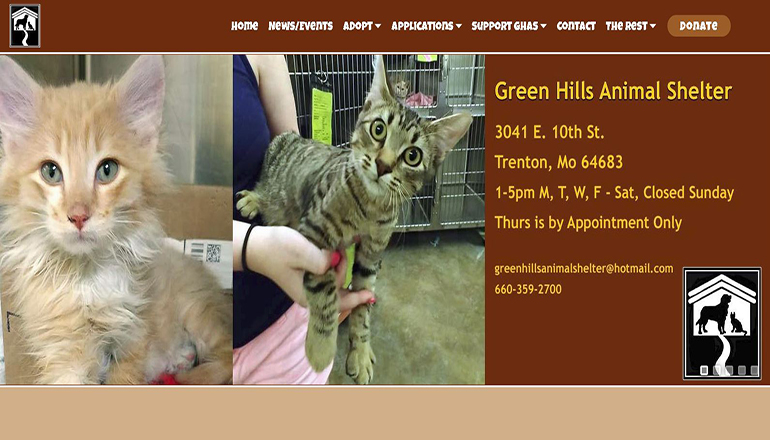 Green Hills Animal Shelter website