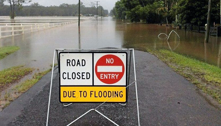 Road Closed Due to Flooding Sign