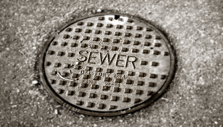Sewer Line Cap in Street