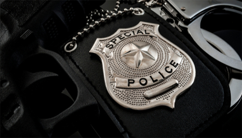 Special Police on a law enforcement badge