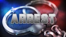 Arrest graphic with handcuffs