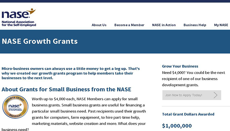NASE Growth Grant website