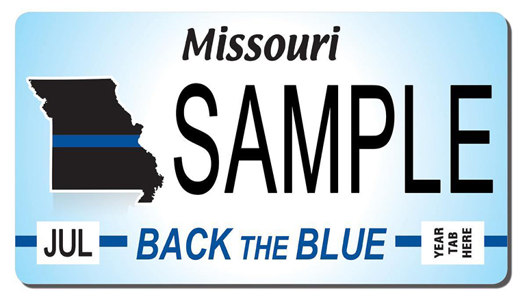 Back the Blue Missouri License Plate