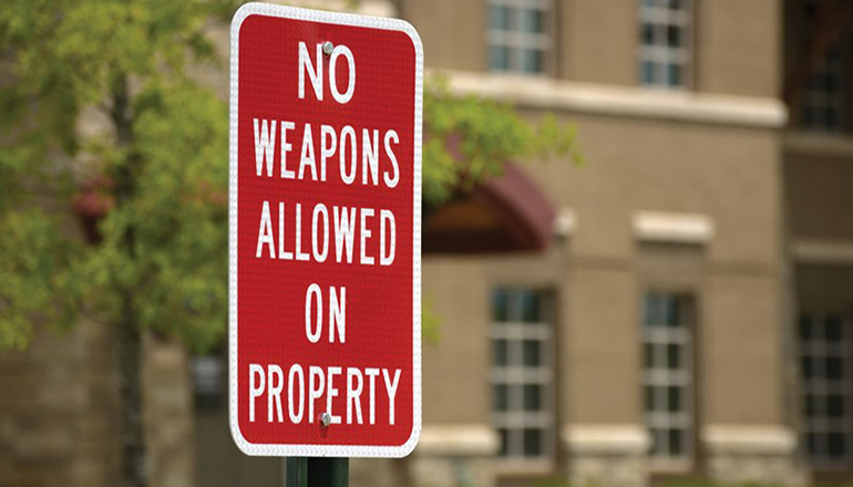No Open Carry Allowed - No Weapons Allowed