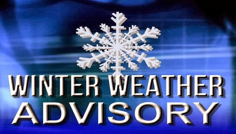 Winter Weather Advisory issued for areas outlined in blue