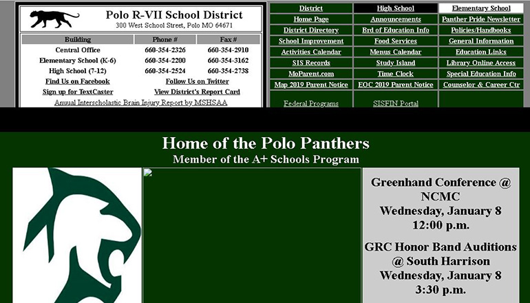 Polo R-7 School District Website