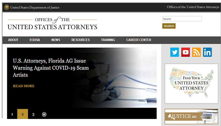 United States Attorney Office Website