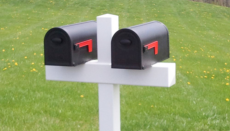 Mailboxes on a post
