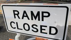Road Work Ramp Closed Sign