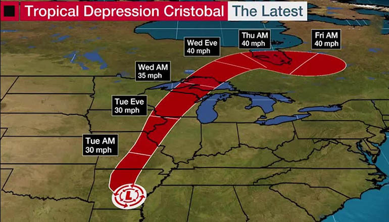 Audio: Remnants of Tropical Storm Cristobal to bring widespread rain ...