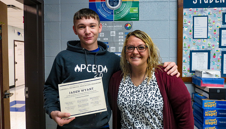 Jaden Wyant Technical Student of the Month