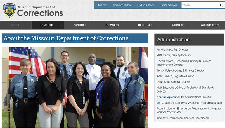 Missouri Department of Corrections website