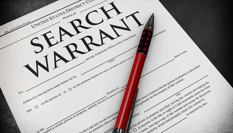 Search Warrant news graphic