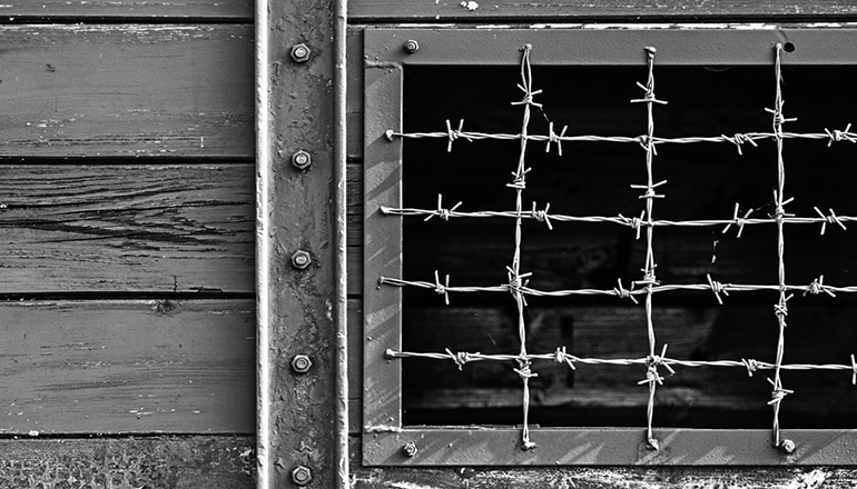 Shed with wire over Window (Nazi or German prison camp)